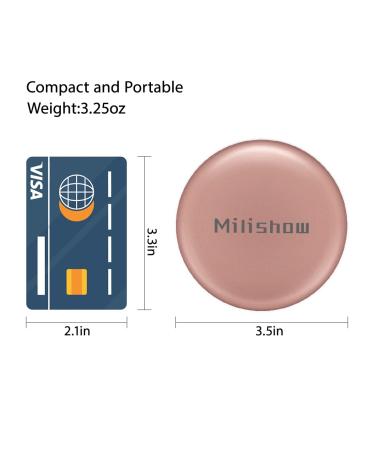 Milishow LED Compact Makeup Mirror - 1x10x Magnification, Dimmable, Rechargeable, Rose Gold - Perfect Travel & Purse Essential - Buy Online on GoSupps.com