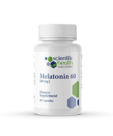 Scientific Health Solutions Melatonin 60mg | High Dosage Melatonin in Easy-to-Swallow Capsules | Vegan Non-GMO & Gluten-Free | US-Made Extra Strength (Single)