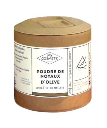 Olive Stone Powder - Exfoliating - 100% Pure and Natural - MY COSMETIK - 50 g - in Vegetable Pot