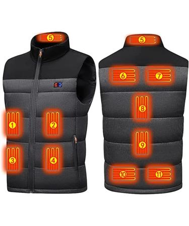 DELADOLA Heated Vest USB Electric Heated Vest Heated Jacket Winter Vest for Outdoor Motorcycle Camping Fishing Skiing Xxl