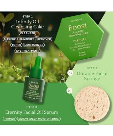 LUONKOS Boost Skin Care Gift Set - Eternity Oil Face Serum and Infinity Facial Oil Cleanser Cake - Natural Hydration Skin Barrier Protection Deep Cleansing for All Skin Types - Buy Online on GoSupps.com