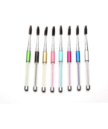 Acrylic Rhinestone Handle Eyelash Spiral Brush Comb Mascara Applicator Makeup Tool Yellow - Buy Online on GoSupps.com