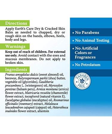 Earth's Care Dry & Cracked Skin Balm 2.5 oz - Nourishing Relief for Dry Skin - Buy Online on GoSupps.com