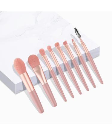 8PCS Mini Makeup Brush Set for Foundation, Powder, Blush, Eyeshadow - Coral Pink | GOHIGH Ordinary(2022) - Buy Online on GoSupps.com