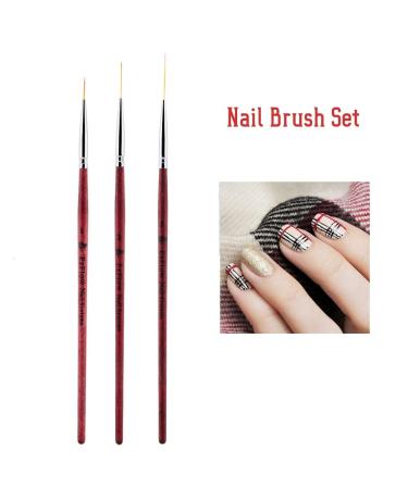 3-Piece Nail Brush Set - Liner Brushes for Nail Art & Marble Design | Perfect for Beginners - Buy Online on GoSupps.com