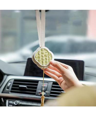 Gypsum Aromatherapy Pendant with Tassel | Chinese Style Car & Wardrobe Decor | Scented Air Freshener & Deodorizer (Freesia - Buy Online on GoSupps.com