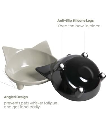 Non-Slip Cat Food Bowls Set - Stress-Relief Shallow Pet Bowls for Dogs, Cats, and Rabbits - Safe Food-Grade Material - 3 Pack (Black, Grey, White) - Buy Online on GoSupps.com