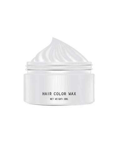 Temporary Natural Hair | Coloring Mud Hair Wax Color | Hairstyle Cream Color Wax | Hair Color Wax | Color Hair Wax Temporary | Versatile Hair Color Wax, wax for men's hair (White, 30ml)
