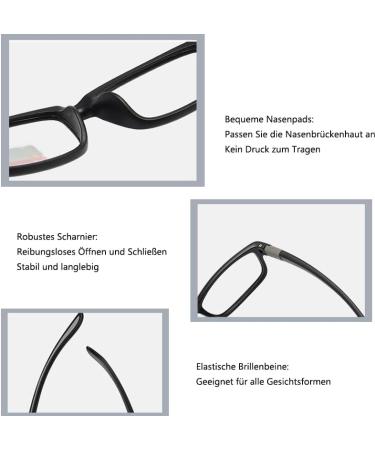 Eyglajdd TR90 Rectangle Two-Tone Reading Glasses - 3 Pack Gray-Blue-Red Blue Light Blocking 2.5x Reading Aid - International Shipping Available - Buy Online on GoSupps.com