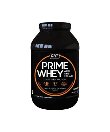 QNT Premium Whey Brownie Belgian Chocolate, 79% Whey Protein, Contains Whey Isolate, Helps Increase Volume and Strength Muscle, Rich in BCAA and No Added Sugar, 908g, 30 Doses