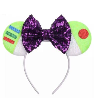 CLGIFT Toy Story Minnie Ears,Pick Buzz Light Year Minnie Ears, Silver gold blue minnie ears, Rainbow Sparkle Mouse Ears,Classic Red Sequin Minnie Ears (Buzz Light Year Toy Story)