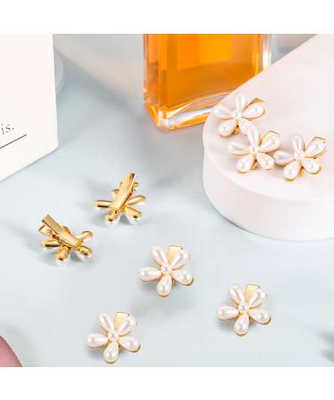 10 Pcs Mini Pearl Flower Hair Clips - Alligator Hair Pins Barrettes for Girls & Women - Buy Online on GoSupps.com