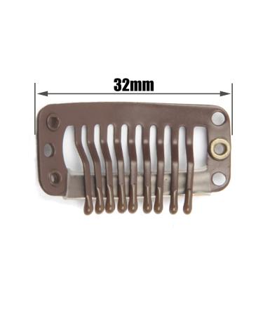 50pcs Stainless Steel Hair Extension Clips Wigs Combs + 2pcs Weaving Thread & Needles Set - Dark Brown - Buy Online on GoSupps.com