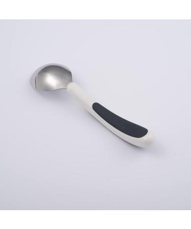 NRS Healthcare Kura Care Easy Grip Adult Soup Spoon in White and Black - Ergonomic Design for Comfortable Dining - Buy Online on GoSupps.com