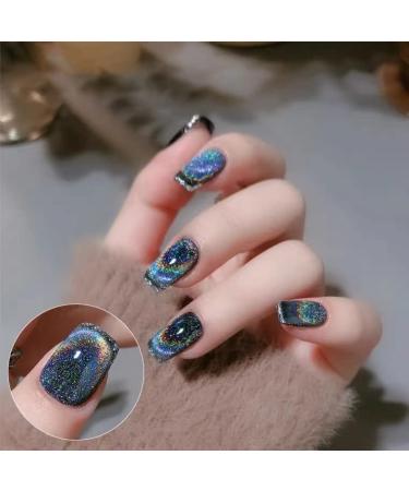 Rainbow Cat Eye Gel Nail Polish | Holographic Magnetic with Glitter | Reflective Shimmery Effect - Buy Online on GoSupps.com