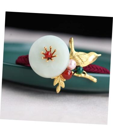 Beavorty 1Pc hair tie headband ponytail holder hair elastics Simple Jade Hair vintage hair accessories gemstone hair tie no crease hair mini rubber bands Hair Rope pearl copper - Buy Online on GoSupps.com