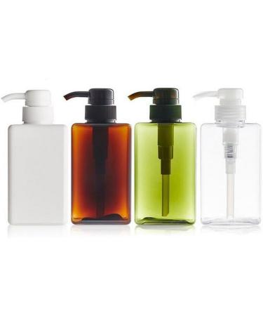 3PCS 100ML Refillable Squared Pump Bottles-Plastic Cosmetic Makeup Lotion Storage Container Bath Shower Shampoo Soap Hair-Conditioner Facial Cleanser Jar Pot (Clear) - Buy Online on GoSupps.com