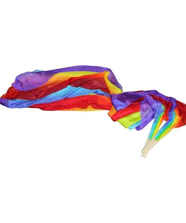 KIKIGOAL Women Real Silk Belly Dance Fan Veil - 180cm x 90cm - Gradual Yellow - Buy Online on GoSupps.com