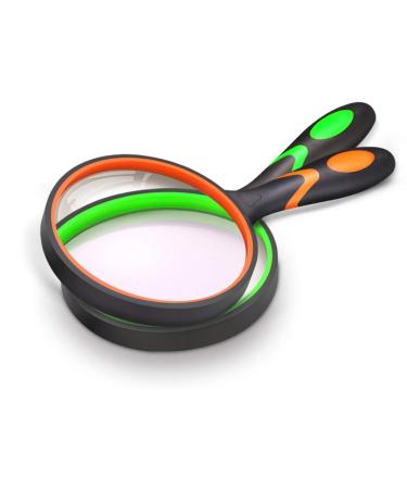 Lofe 10x hand reading with a non-slip soft rubber tea 75 mm magnifying glass frost-proof magnification mirror for reading books inspection insects (green / orange) - Buy Online on GoSupps.com