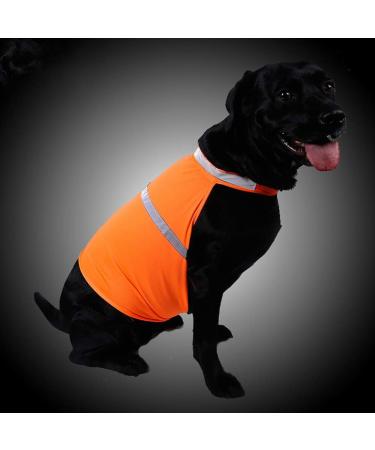 Villcase High Visibility Reflective Safety Vest for Dogs - Breathable Fluorescent Orange Summer Clothing for Walking Running Hiking - Size L - Buy Online on GoSupps.com