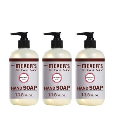 Mrs. MEYER'S Hand Soap Lavender 12.5 Ounce Pump (370ml) (3 Pack)