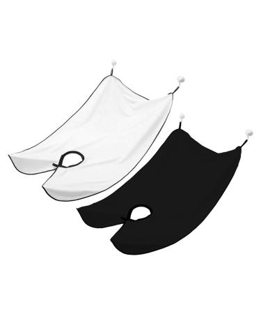2 STK BART apron bibs for the bare trash beard apron for beard design beard apron for men with 4 suction cups Bart apron for the bar grassur gifts for men (black white)