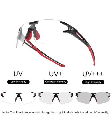 Rockbros Photochromic Bicycle Glasses - UV400 Protection Cycling Sunglasses for Men & Women | Translucent Sports Eyewear - Buy Online on GoSupps.com