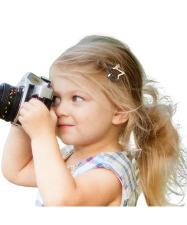 Silver Star Snap Hair Clips Set - 10 Pieces Y2K 2000s Girls Hair Barrettes & Headpieces - Buy Online on GoSupps.com