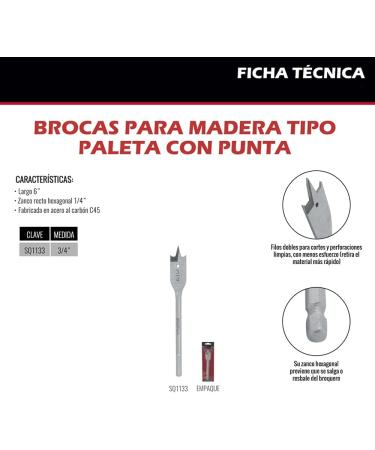 PALETTE WOOD DRILL 3/4PUNTAS - Buy Online on GoSupps.com