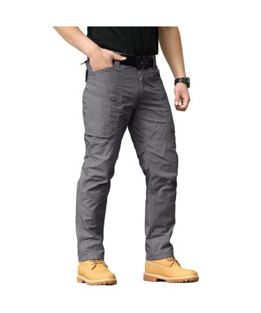 CARWORNIC Men's Tactical Pants Waterproof Cargo Pants Military Outdoor Pants 30W / 30L Dark Gray