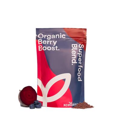 Healthxcel Super Berry Boost Powder 150g 30 Days- Vegan & Organic Certified Supplement | Boosts Immunity Heart Health & Lowers Stress | Goji Acai Beetroot Reishi Blackcurrant Apple Lucuma