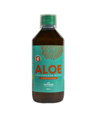 VESTENA Aloe Arborescens P re Zago - Fresh Aloe Arborescens Miller Juice Formula of Father Romano Zago Powerful Aloe Gel Juice to Drink Father Zago's Recipe Bottle of 500 ml - Made in Italy
