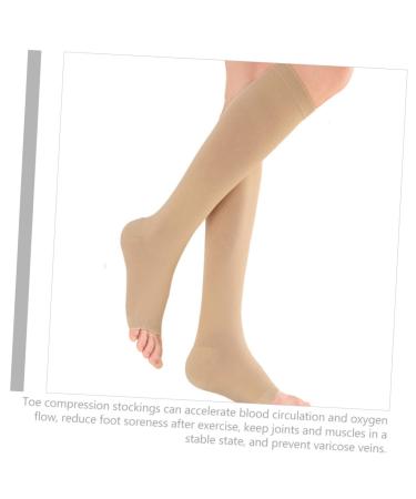 Buy Women's Open Toe Compression Socks | Calf Sleeve Stockings for Travel & Comfort - Buy Online on GoSupps.com