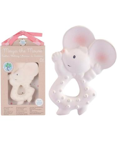 Tikiri Natural Rubber Teething Ring - Meiya Mouse Baby Toy in Gift Box | 0+ Months | Eco-Friendly 11cm - Buy Online on GoSupps.com