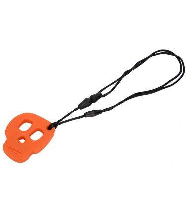JTLB Silicone Baby Bite Ring - Safe Chewing & Teething Toy for Infants | Calming Orange Skull Necklace - Buy Online on GoSupps.com