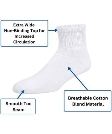 Diabetic Extra Large Crew Socks 3 Pair (Size 13-15) - Comfortable & Non-Binding - Buy Online on GoSupps.com