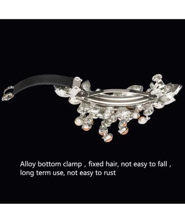 EMZHOLE Large Elegant Deep Blue Flower Tassel Hair Barrette for Women & Girls - Sparkly Glitter Rhinestone Crystal Clip - Buy Online on GoSupps.com