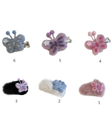hgnxa Cute Butterfly Shape Hairpins Hot Girls Cartoon Plush Hair Clip Spring r Hair Clip for Woman Ponytail Hair Clip 5 - Buy Online on GoSupps.com