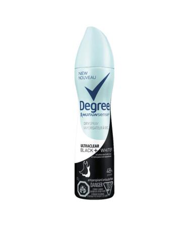 Degree UltraClear Dry Spray Antiperspirant Deodorant for 72H Sweat & Odour Protection Black + White goes on instantly dry 107 g
