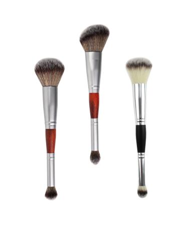 WOONEKY 3pcs Double-ended Makeup Brush Eyeshadow Applicator Double- Head Eyeshadow Stick Artificial Fiber