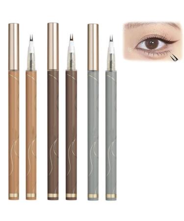 3PCS Double Tip Lower Lash Eyeliner Double Tip Lower Eyelash Pencil Waterproof Anti-Smudge Lashes Pencil Natural Lower Eyelashes Pen Super Slim Eye Liner (Multicolor)