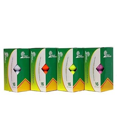 16 Palm Springs Distance Golf Balls - White, Orange, Yellow or Pink Green,White