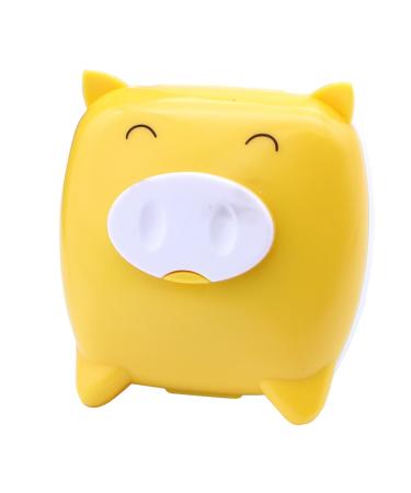 Homsfou 2st Cartoon lens container mirror container for contact lenses Storage container for contact lenses contact tweezers Eye contact case cute contact lens container yellow m