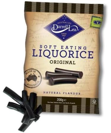  Darrell Lea Darrell Lea Soft Eating Licorice Preservative-Free Licorice Candy Original Flavor Pack of 8 200g - Buy Online on GoSupps.com