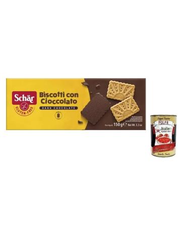 Italian Gourmet E.R. Dr. Sch r Gluten-Free Biscuits with Chocolate Dark Biscuits biscuits sans gluten au chocolat noir collations sucr es 150 g + bo te italienne Tomato Pulp 400 g