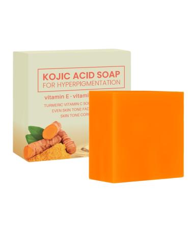 Kojic Acid & Turmeric Soap - Kojic Acid Soap for Women - Tumeric Soap Acne Dark spots Hyperpigmentation Smooth Skin - Deep Cleanses and Nourishes