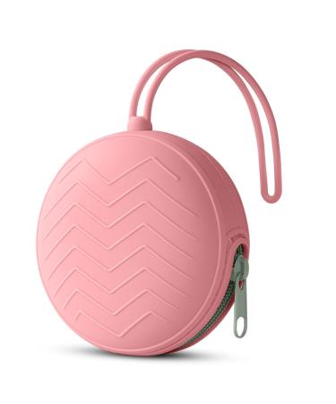 Aolso Dummy Holder Case Silicone Dummy Holder Case Baby Dummy Holder Case Pacifier Holder Case Portable Soother Pods for Baby Baby Pacifier Case for Travel Home (Pink)