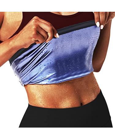 BODYSUNER Waist Trainer Trimmer Sweat Belt Band for Women Lower Belly Fat Sauna Slimming Belt Suit Workout Blue XXL/3XL