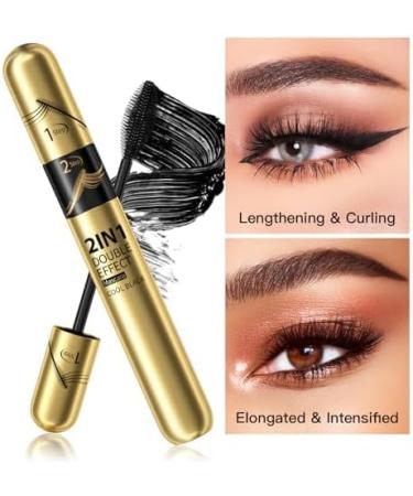 2 in 1 Tubing Mascara 4D Silk Fiber Lash Mascara for Volume and Length 5X Longer Lengthening and Thickening Smudge-Proof Non Clumping Long Lasting Eye Makeup (2) - Buy Online on GoSupps.com