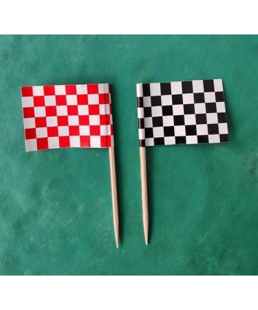 Nenluny 100pcs Black Red Checkered Racing Flag Toothpicks Cupcake Toppers Picks Flag Dinner Flags Race Car Cake Toppers Decorations - Buy Online on GoSupps.com